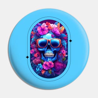 Skull and Flowers Pin