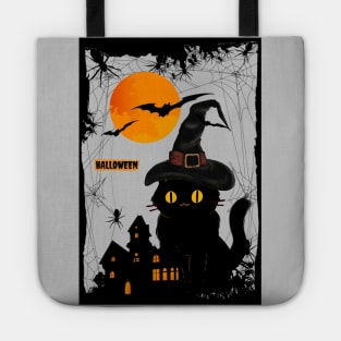 Cute Halloween Black Cat Tote