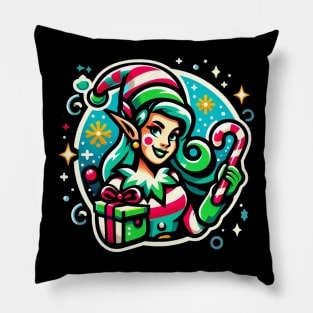 Christmas Elf - Joyful Holidays in Colors Pillow