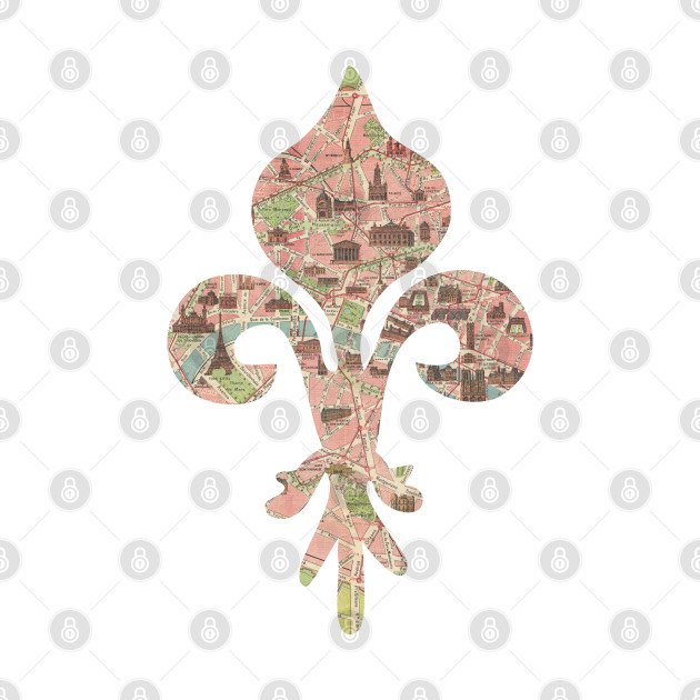 Fleur-de-lis cut from 1911 Paris Monuments Map by tsd-fashion