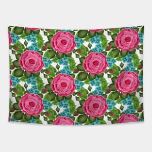 Botanical Rose Pattern Tapestry