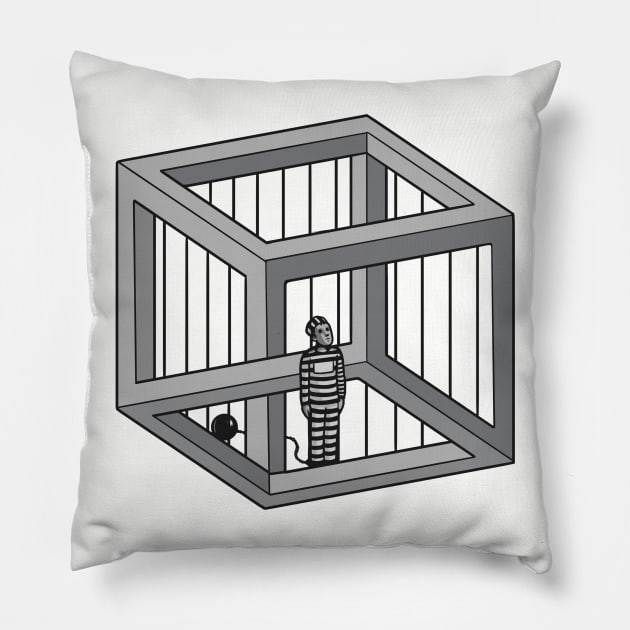 Escher's jail Pillow by Naolito