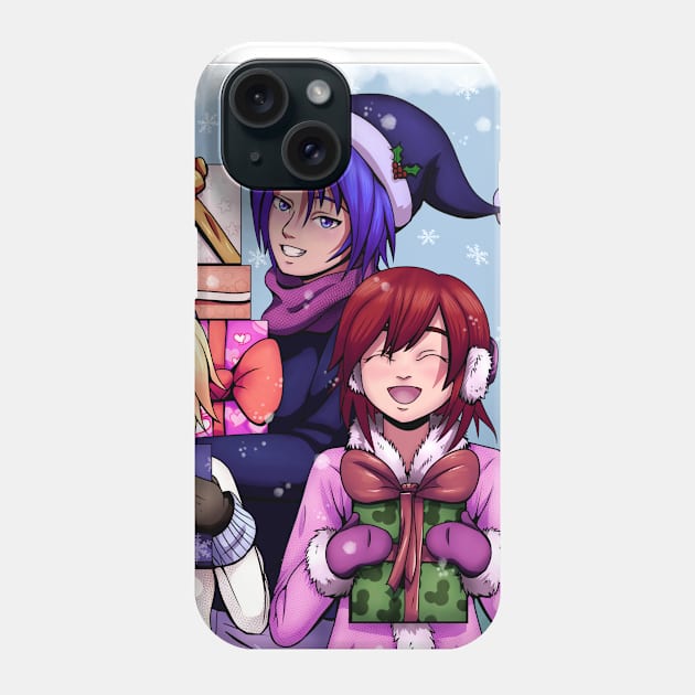 Christmas Anime Girls Phone Case by SakuraDragon