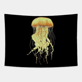 Artistic JellyFish Retro design vibe Tapestry