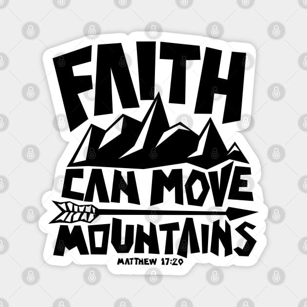 Bible art. Faith can move mountains. Magnet by Reformer