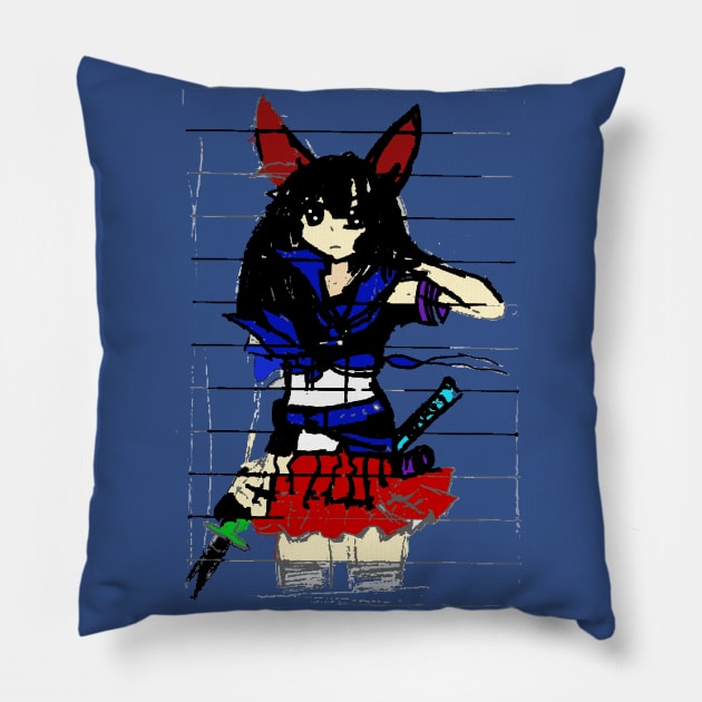 Manga Girl Pillow by TeeMax