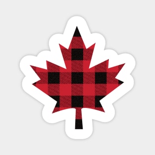 Canadian Maple Leaf with lumberjack plaid Magnet