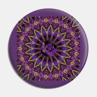 Psychedelic purple sunflower Pin