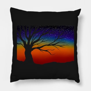 Tree Silhouette sunset Pillow