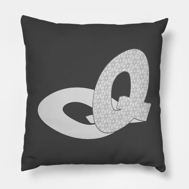 Isometric Alphabet Letter, Letter Q Pillow by PoshGeometry