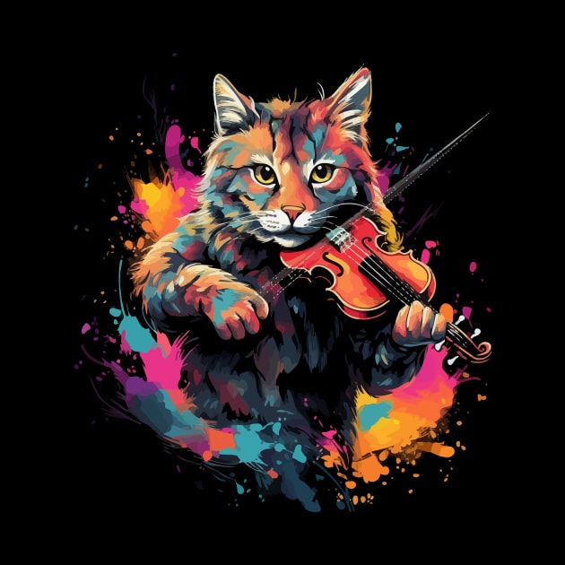 Bobcat Playing Violin by JH Mart