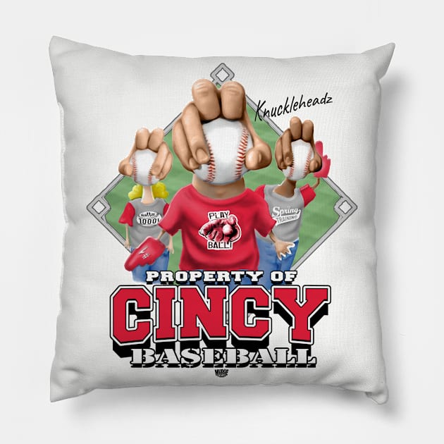 Knucklehead for Cincy Baseball Pillow by MudgeSportswear