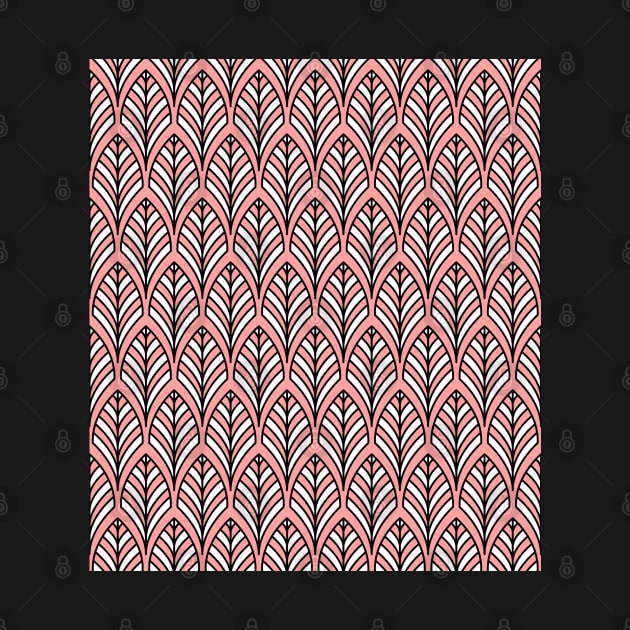 Art Deco Pattern no 36 - Pink - BOHO Feather Pattern by Millusti