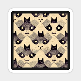 Cute cat pattern art 26 regular grid Magnet