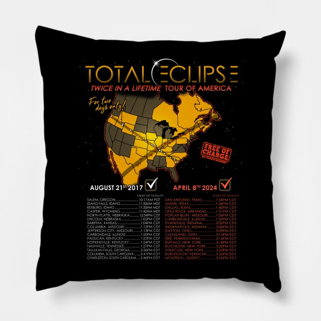 Total Solar Eclipse 2024 Twice In A Lifetime 2017 Pillow by NerdShizzle