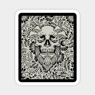 Skull Mushrooms • Gray & Black Magnet