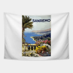 San Remo, Italy - Vintage Travel Poster Design Tapestry