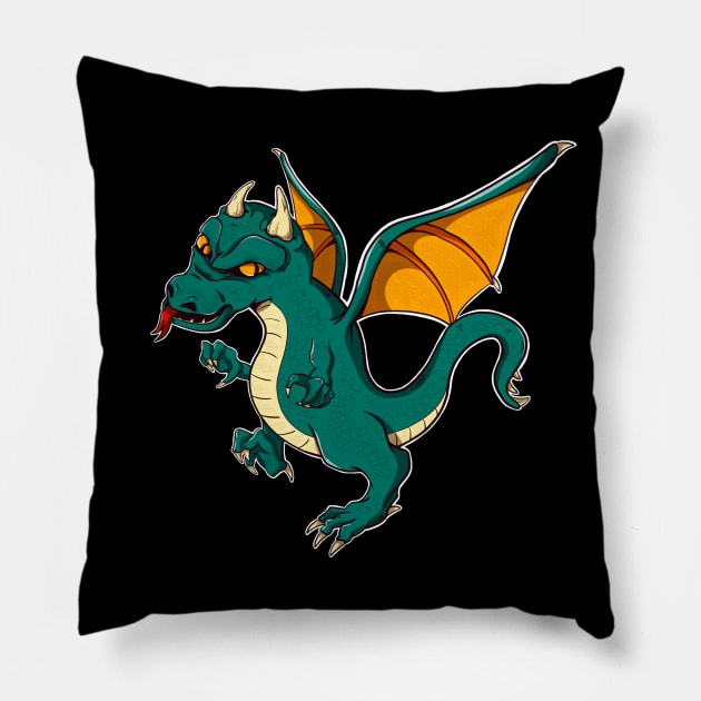 Dragon Art Motif Dragon Lover Pillow by Foxxy Merch