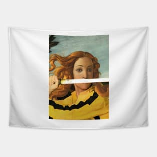 Venus by Sandro Botticelli and Beatrix Kiddo from Kill Bill (vertical) Tapestry