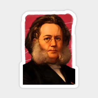 Norwegian playwright Henrik Ibsen Illustration Magnet