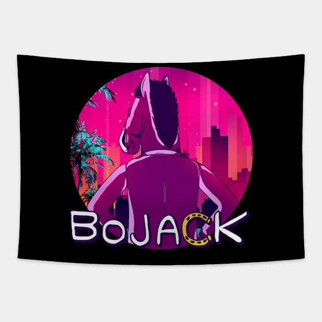 Bojack retrowave Tapestry by LAKOSH