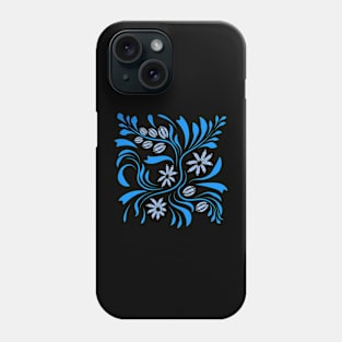 Folk flowers floral art print Flowers abstract art Phone Case