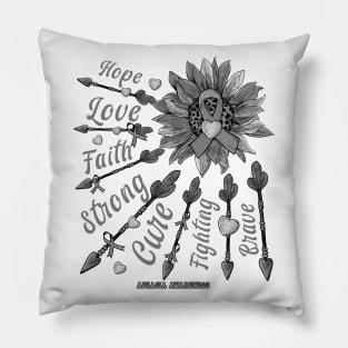 Aphasia Awareness - Sunflower leopard faith love fight Pillow