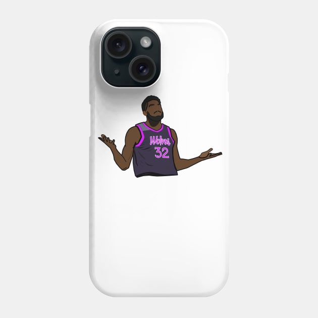 Karl Anthony Towns Shrug - NBA Minnesota Timberwolves Phone Case by xavierjfong