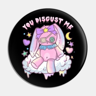 You Disgust Me - Chibi Kawaii Anime Girl T-Shirt Pin