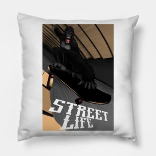 Gorilla, Skateboard, Skater, City, Halfpipe Pillow