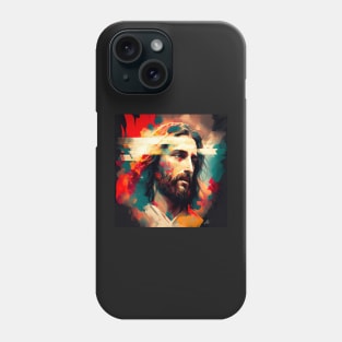 Dramatic Jesus Christ Portrait Illustration Phone Case