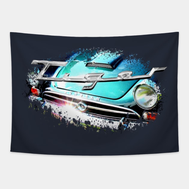 Sunbeam Alpine Tiger 1960s British classic car elements (with badge) Tapestry by soitwouldseem