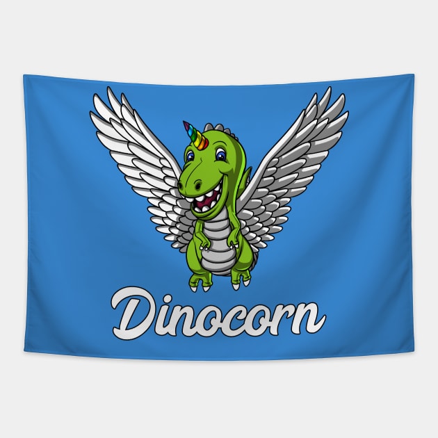 Dinocorn T-Rex Dinosaur Unicorn Tapestry by underheaven