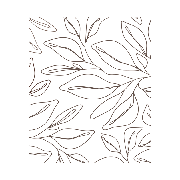 Simple Minimalist Abstract Leaves Flowers Warm Tones Pattern by zedonee