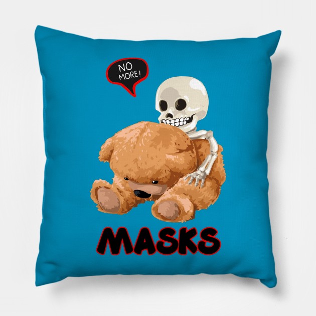 Skeleton teddy bear Pillow by G4M3RS