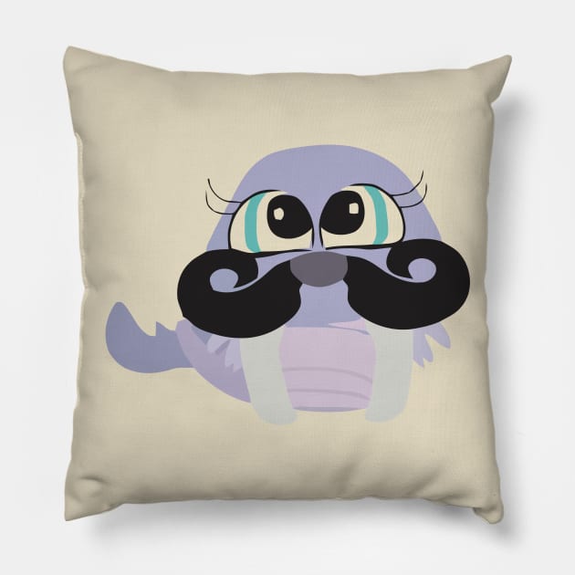 Mustache Walrus Pillow by loafcorgi