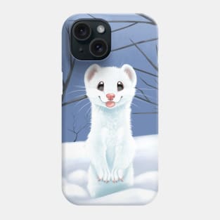 Stoat in the snow Phone Case