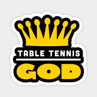 Table Tennis God (white) Magnet