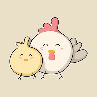 Cute Kawaii Mother Hen and Chick T-Shirt