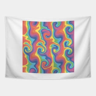 Rainbow Pastel Swirls Tapestry