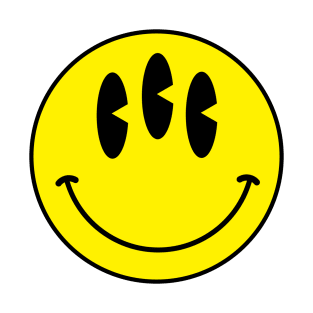 Trippy 90s acid house three eyed smiley face T-Shirt