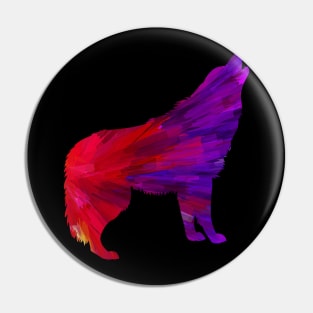 Abstract Wolf Silhouette Pin