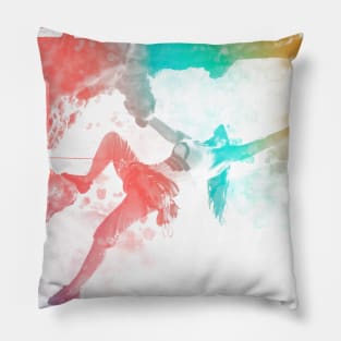 Climbing Girl Watercolor Pillow