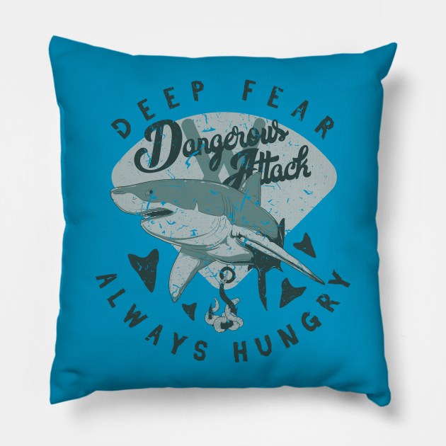 Fear of depths Pillow by Superfunky