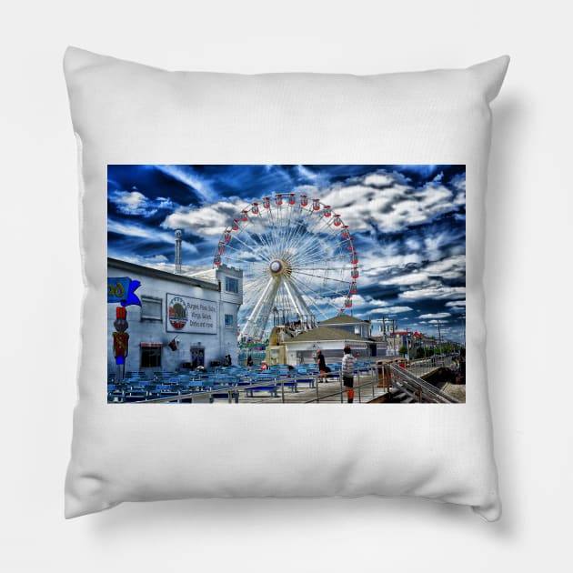 Ferris Wheel - Ocean City NJ Pillow by JimDeFazioPhotography