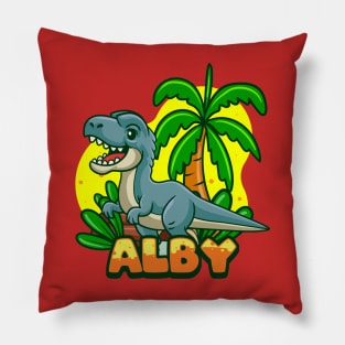 Cute Albertosaurus Dino Cartoon Pillow
