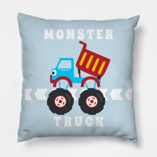 Vector illustration of monster truck with cartoon style. Pillow