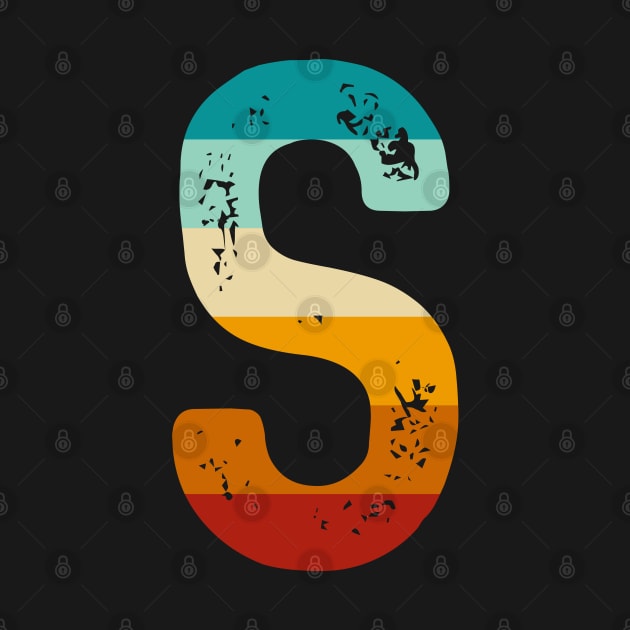 Retro Letter S Monogram Alphabet Lovers Kids Men Women by TeeTypo