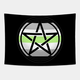 Large Print Pentacle LGBT Flag Agender Tapestry