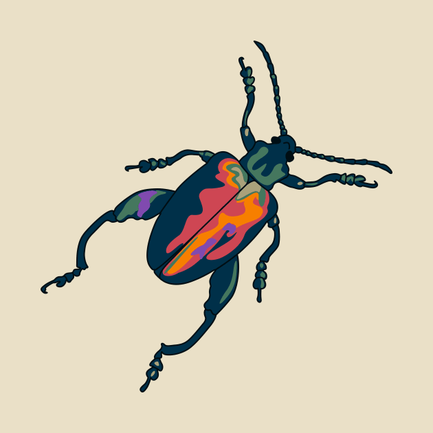 colorful Fungus beetle illustration by Drumsartco